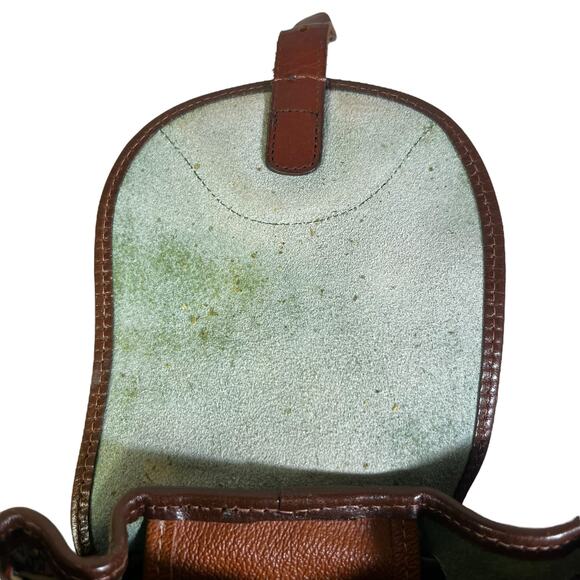 Vintage Dooney & Bourke AWL Mini Tassel Crossbody Green Brown Leather Timeless - Picture 5 of 7
